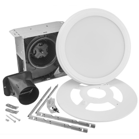Broan AER110SLW Roomside Series Decorative Bathroom Fan with Round Flat Panel LED Light